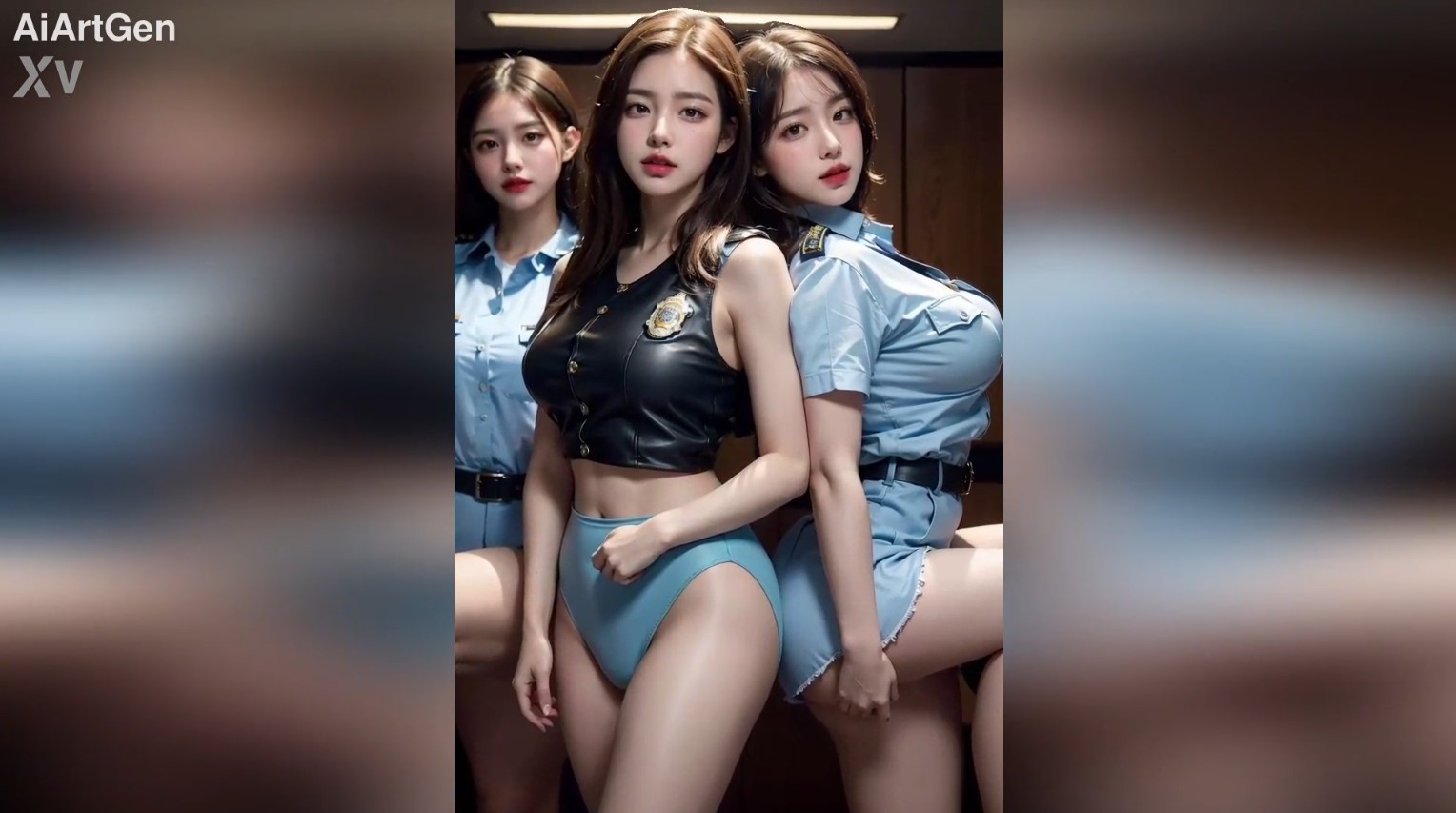 [3D AI] 여경에게 잡힌 AI미녀