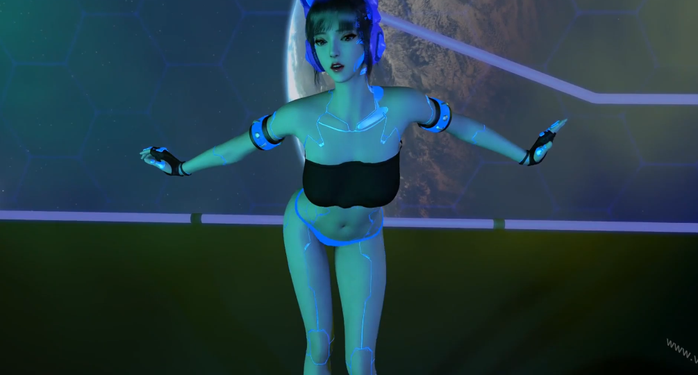 [3D 애니] 섹시 미녀 DJ의 꽉 조여진 보지